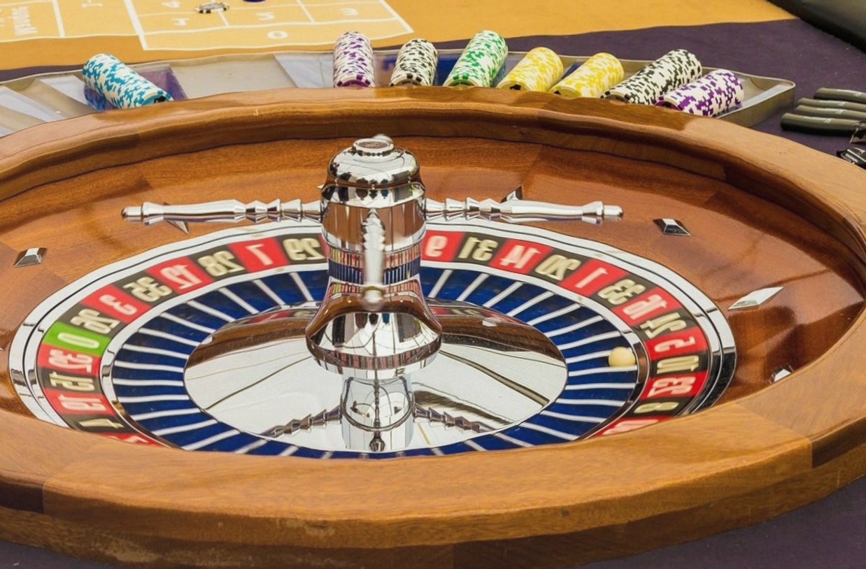 Poker and roulette tables prepared for a hosted evening in Oamaru